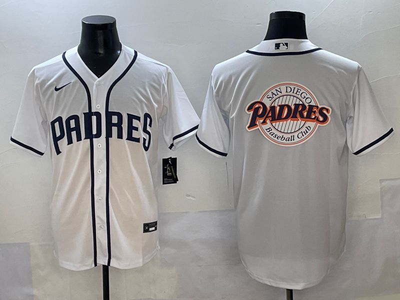 Men 2025 San Diego Padres Blank White Game Nike MLB Jersey style 15->san diego padres->MLB Jersey